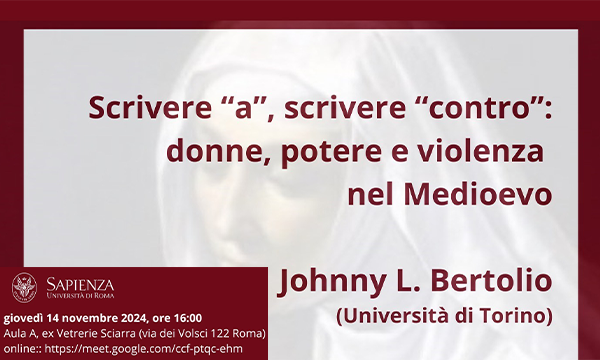 Incontro con il Professor Johnny Bertolio - Sapienza  Università di Roma